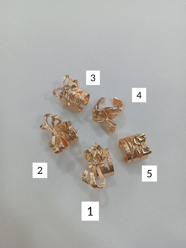 انگشتر پاپیون زنانه | آبکاری طلا