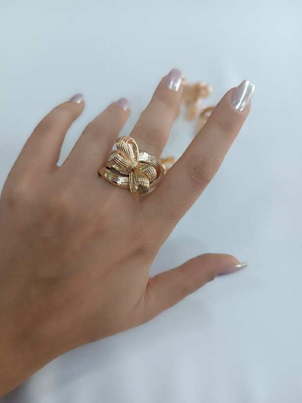 انگشتر پاپیون زنانه | آبکاری طلا