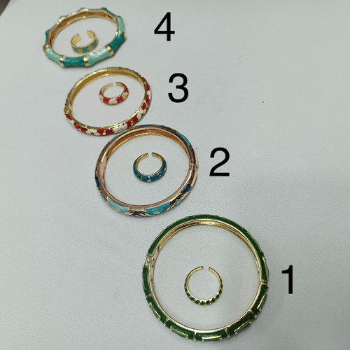 ست دستبند و انگشتر میناکاری