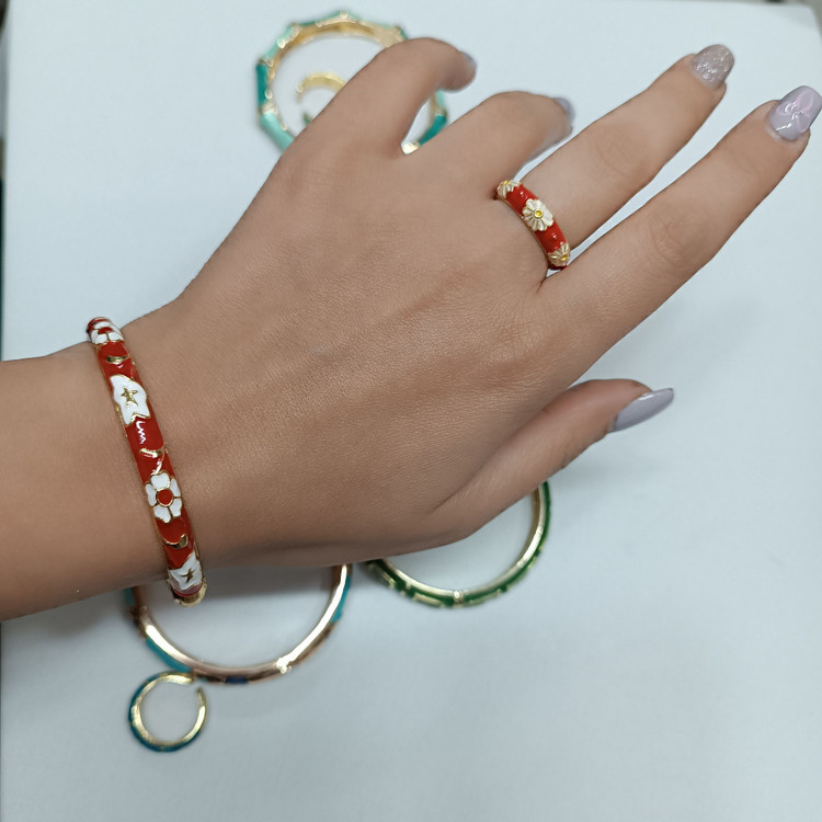 ست دستبند و انگشتر میناکاری