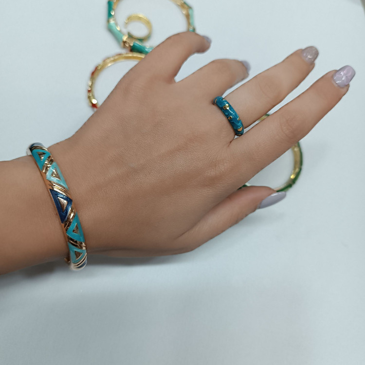 ست دستبند و انگشتر میناکاری