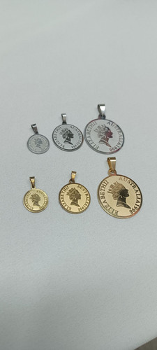 پلاک سکه الیزابت | تمام استیل | ضد حساسیت و رنگ ثابت